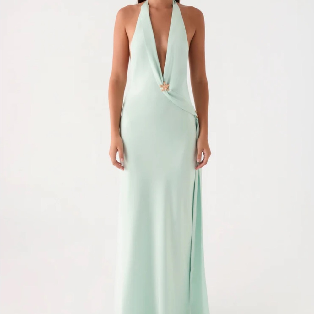 Eleni Halter Maxi Dress - Pistachio - Picture 4 of 5